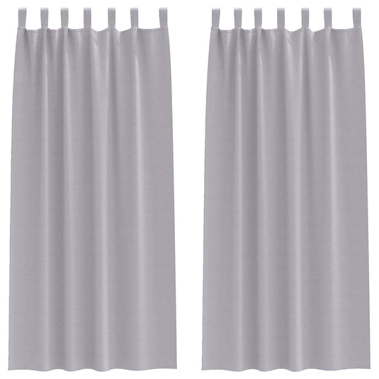 Vidaxl zwart-out gordijnen met ringen 2 pcs metaalgrijs 245 x 140 cm