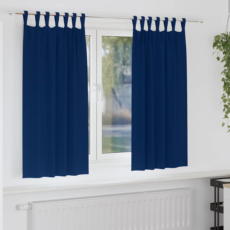 Load image into Gallery viewer, Vidaxl zwart-out gordijnen met ringen 2 pcs donkerblauw 175 x 140 cm
