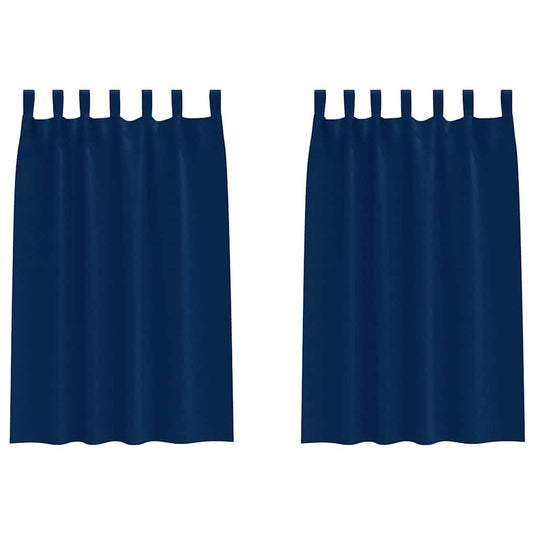 Vidaxl zwart-out gordijnen met ringen 2 pcs donkerblauw 175 x 140 cm
