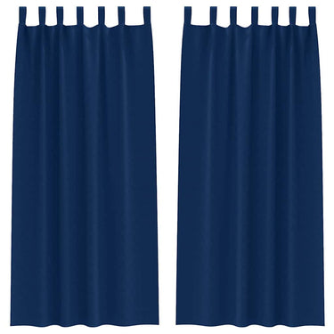 Vidaxl zwart-out gordijnen met ringen 2 pcs donkerblauw 245 x 140 cm