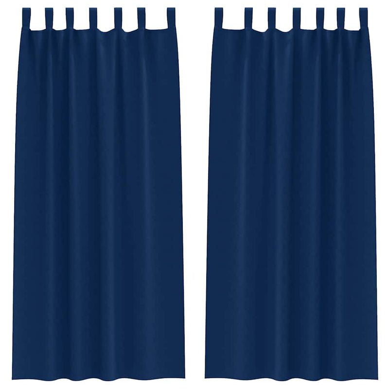 Load image into Gallery viewer, Vidaxl zwart-out gordijnen met ringen 2 pcs donkerblauw 245 x 140 cm
