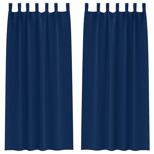 Vidaxl zwart-out gordijnen met ringen 2 pcs donkerblauw 245 x 140 cm