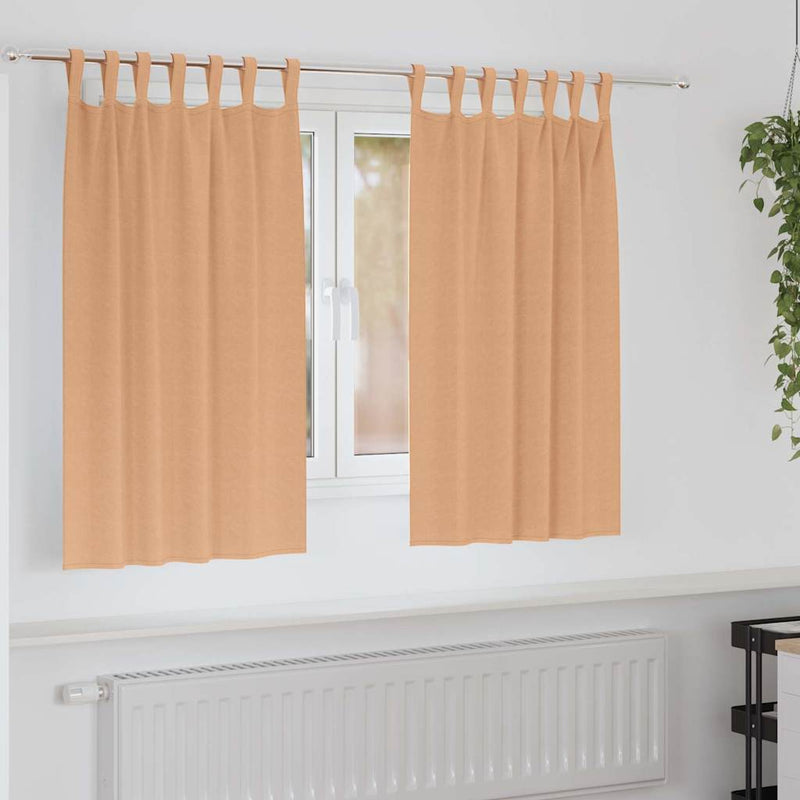 Load image into Gallery viewer, Vidaxl zwart-out gordijnen met ringen 2 pcs licht bruin 140 x 140 cm
