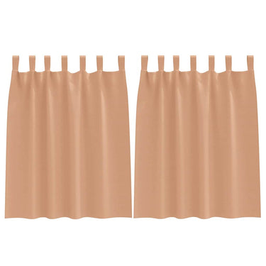Vidaxl zwart-out gordijnen met ringen 2 pcs licht bruin 140 x 140 cm