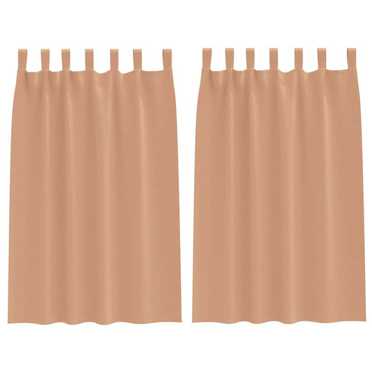 Vidaxl zwart-out gordijnen met ringen 2 pcs licht bruin 175 x 140 cm