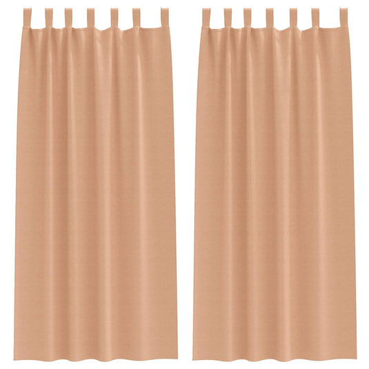 Vidaxl zwart-out gordijnen met ringen 2 pcs licht bruin 245 x 140 cm