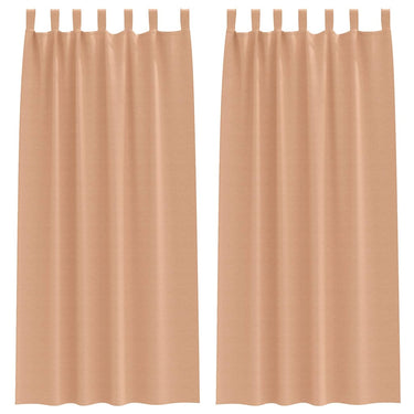 Vidaxl zwart-out gordijnen met ringen 2 pcs licht bruin 260 x 140 cm