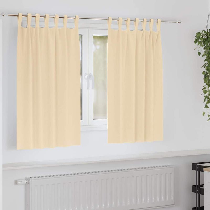 Load image into Gallery viewer, Vidaxl zwart-out gordijnen met ringen 2 pcs crème 140 x 140 cm
