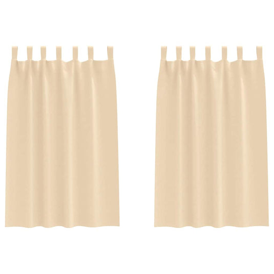 Vidaxl zwart-out gordijnen met ringen 2 pcs crème 175 x 140 cm