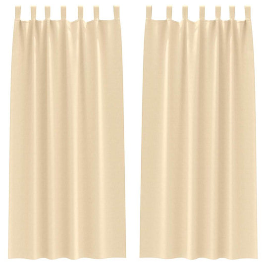 Vidaxl zwart-out gordijnen met ringen 2 pcs crème 245 x 140 cm
