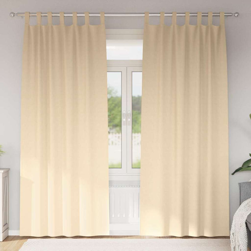 Load image into Gallery viewer, Vidaxl zwart-out gordijnen met ringen 2 pcs crème 260 x 140 cm
