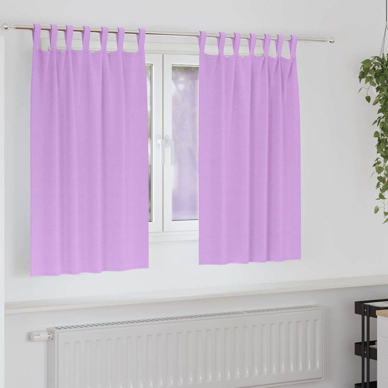 Load image into Gallery viewer, Vidaxl zwart-out gordijnen met ringen 2 pcs paars 140 x 140 cm
