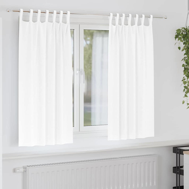 Load image into Gallery viewer, Vidaxl zwart-out gordijnen met ringen 2 pcs puur wit 175 x 140 cm
