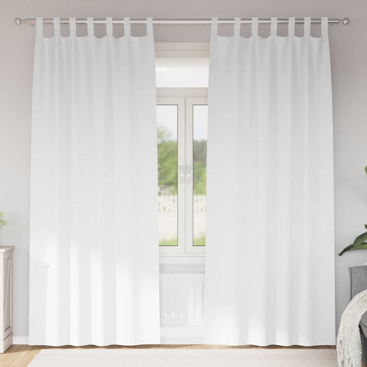 Vidaxl zwart-out gordijnen met ringen 2 pcs puur wit 245 x 140 cm