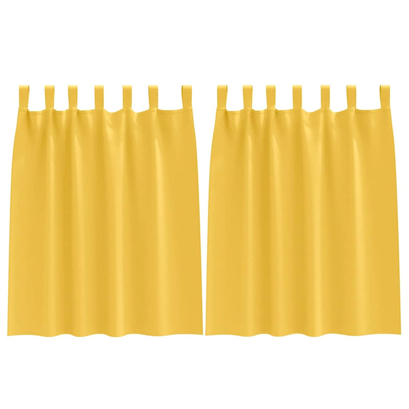 Load image into Gallery viewer, Vidaxl zwart-out gordijnen met ringen 2 pcs mosterdgeel 140 x 140 cm
