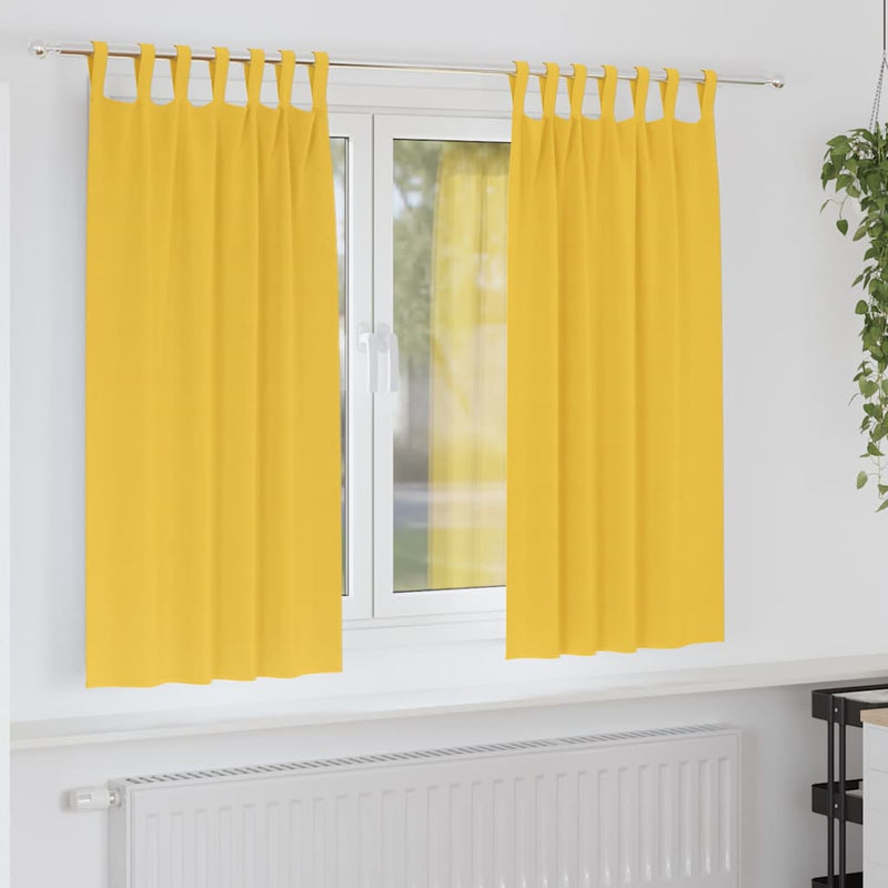 Load image into Gallery viewer, Vidaxl zwart-out gordijnen met ringen 2 pcs mosterdgeel 175 x 140 cm
