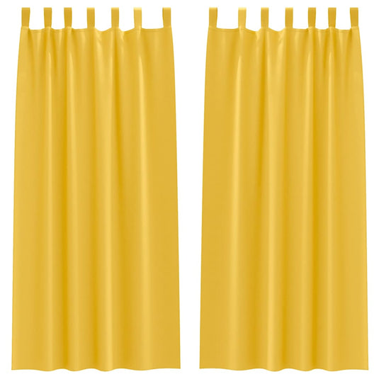 Vidaxl zwart-out gordijnen met ringen 2 pcs mosterdgeel 225 x 140 cm