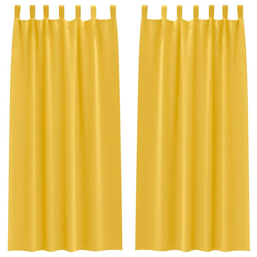 Vidaxl zwart-out gordijnen met ringen 2 pcs mosterdgeel 260 x 140 cm
