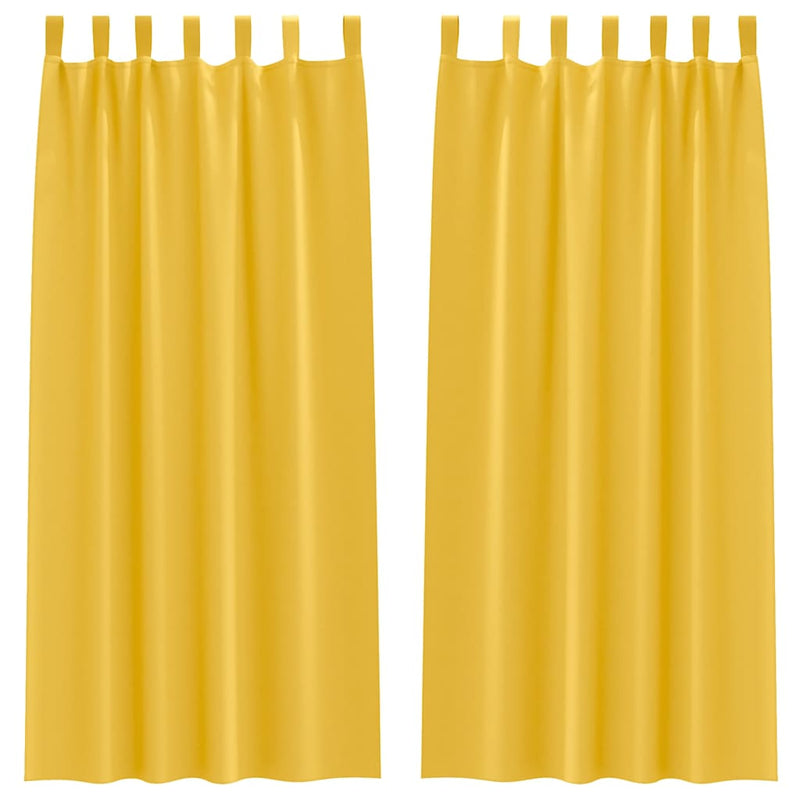 Load image into Gallery viewer, Vidaxl zwart-out gordijnen met ringen 2 pcs mosterdgeel 260 x 140 cm
