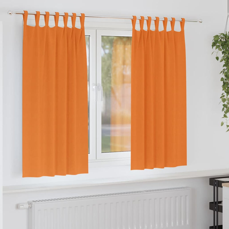 Load image into Gallery viewer, Vidaxl zwart-out gordijnen met ringen 2 pcs feloranje 175 x 140 cm
