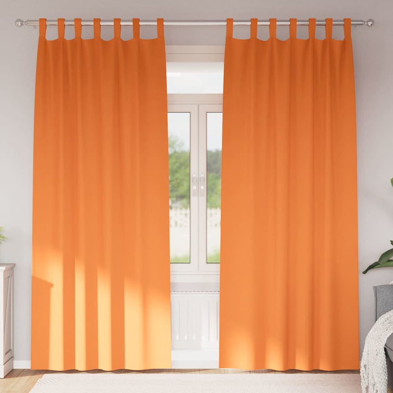 Load image into Gallery viewer, Vidaxl zwart-out gordijnen met ringen 2 pcs feloranje 245 x 140 cm

