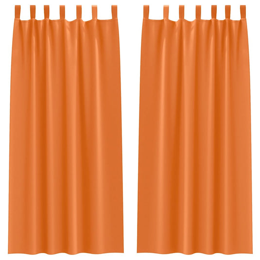 Vidaxl zwart-out gordijnen met ringen 2 pcs feloranje 260 x 140 cm