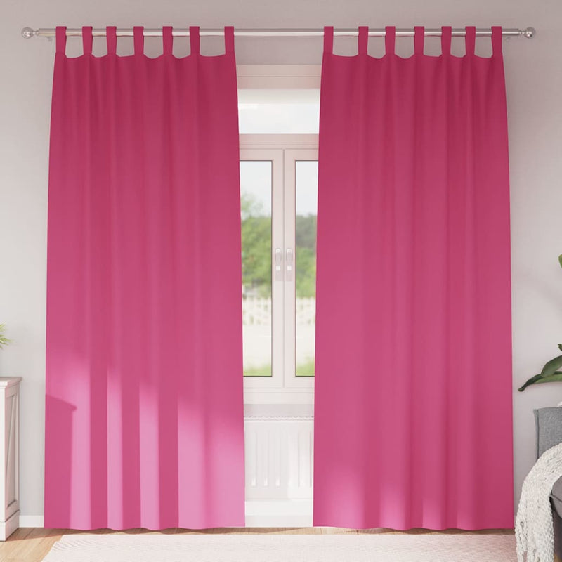Load image into Gallery viewer, Vidaxl zwart-out gordijnen met ringen 2 pcs felroze 225 x 140 cm
