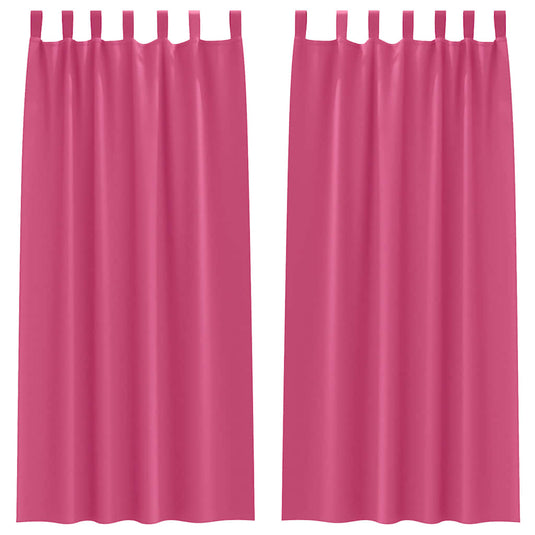 Vidaxl zwart-out gordijnen met ringen 2 pcs felroze 225 x 140 cm