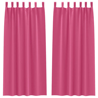 Vidaxl zwart-out gordijnen met ringen 2 pcs felroze 260 x 140 cm