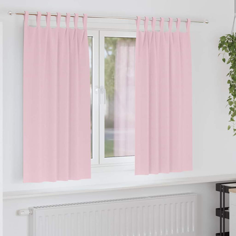 Load image into Gallery viewer, Vidaxl zwart-out gordijnen met ringen 2 pcs babyroze 175 x 140 cm
