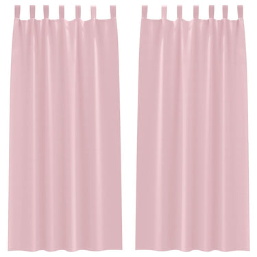 Vidaxl zwart-out gordijnen met ringen 2 pcs babyroze 245 x 140 cm