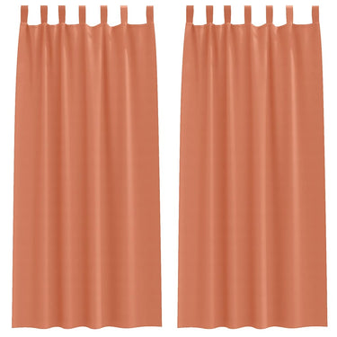 Vidaxl zwart-out gordijnen met ringen 2 pcs terracotta 225 x 140 cm