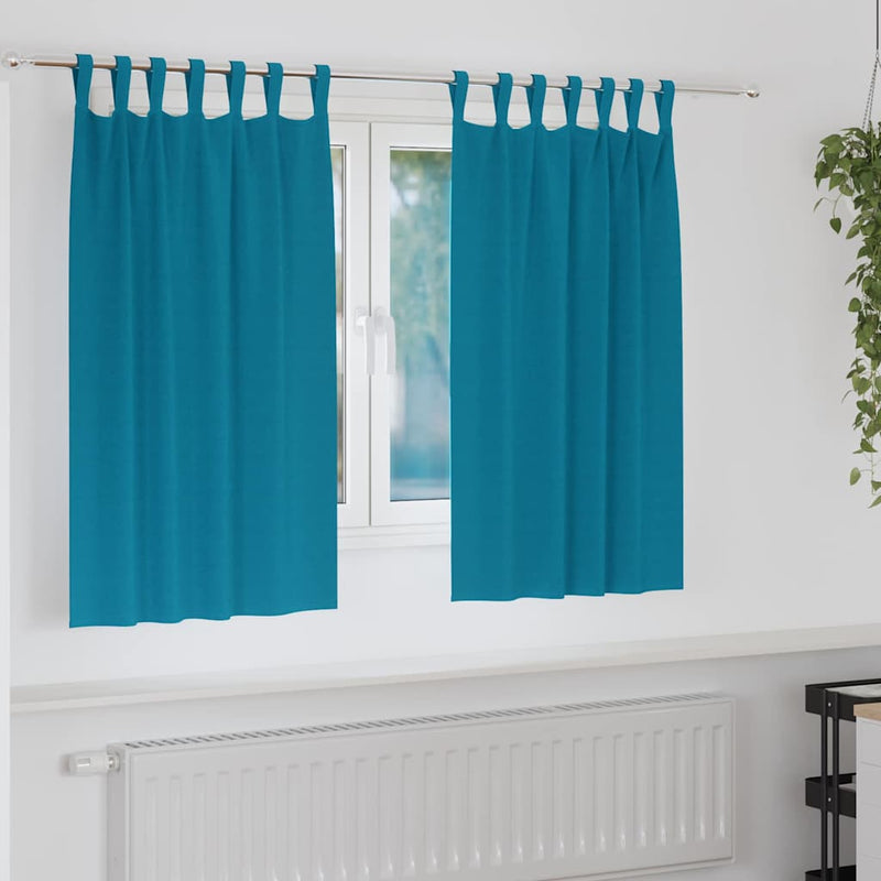 Load image into Gallery viewer, Vidaxl zwart-out gordijnen met ringen 2 pcs turquoise 140 x 140 cm
