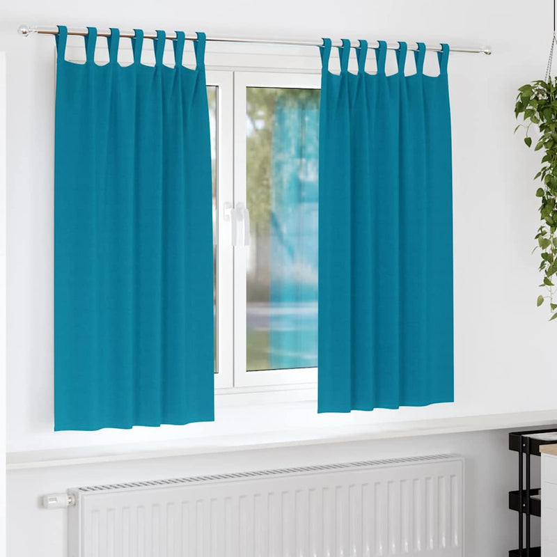 Load image into Gallery viewer, Vidaxl zwart-out gordijnen met ringen 2 pcs turquoise 175 x 140 cm
