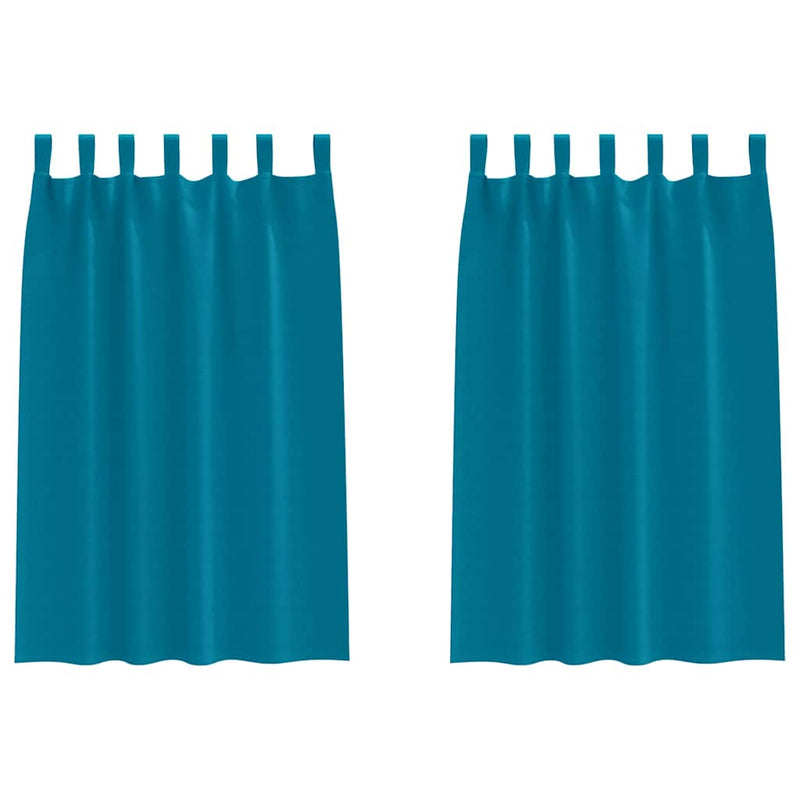 Load image into Gallery viewer, Vidaxl zwart-out gordijnen met ringen 2 pcs turquoise 175 x 140 cm
