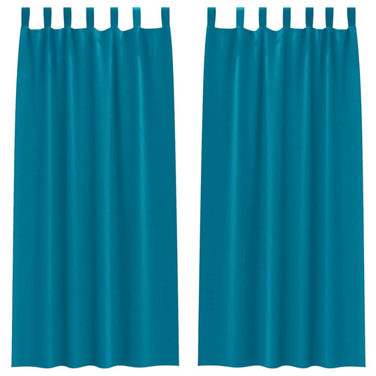 Vidaxl zwart-out gordijnen met ringen 2 pcs turquoise 225 x 140 cm
