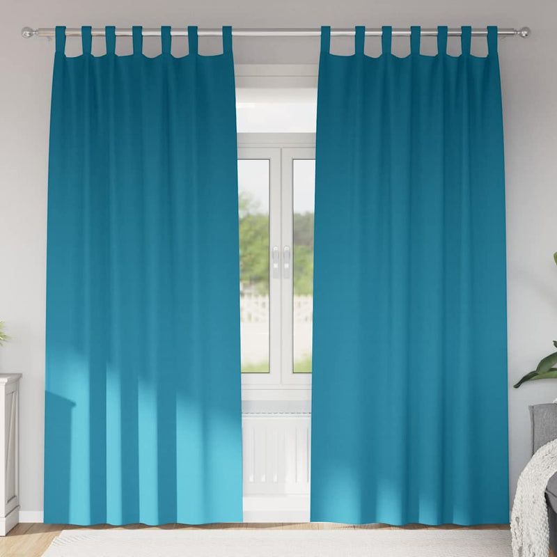 Load image into Gallery viewer, Vidaxl zwart-out gordijnen met ringen 2 pcs turquoise 245 x 140 cm
