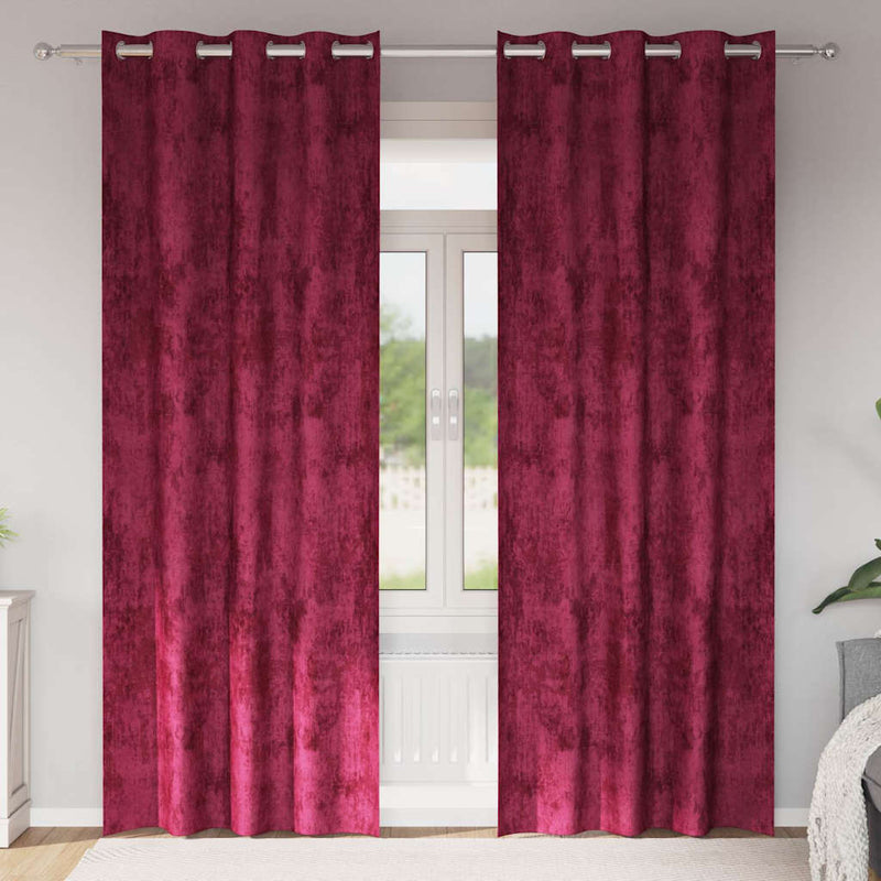 Load image into Gallery viewer, Vidaxl velvet gordijnen 2 pcs wijnrood 260 x 140 cm fluweel
