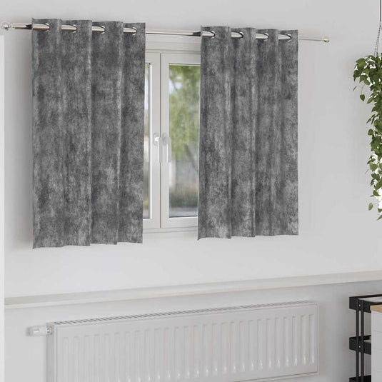 Vidaxl velvet gordijnen met gordijnen 2 pcs grijs 140 x 140 cm fluweel
