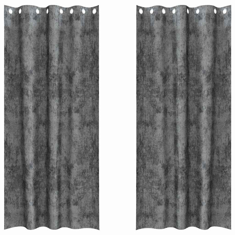 Load image into Gallery viewer, Vidaxl velvet gordijnen met gordijnen 2 pcs grijs 225 x 140 cm fluweel

