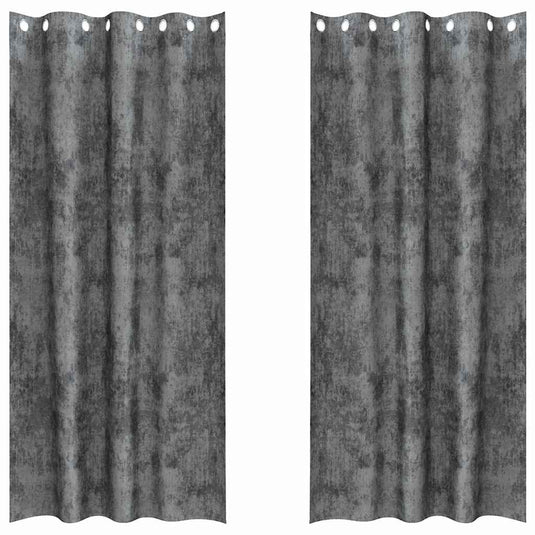 Vidaxl velvet gordijnen met gordijnen 2 pcs grijs 225 x 140 cm fluweel
