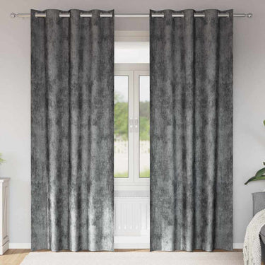 Vidaxl velvet gordijnen met gordijnen 2 pcs grijs 245 x 140 cm fluweel