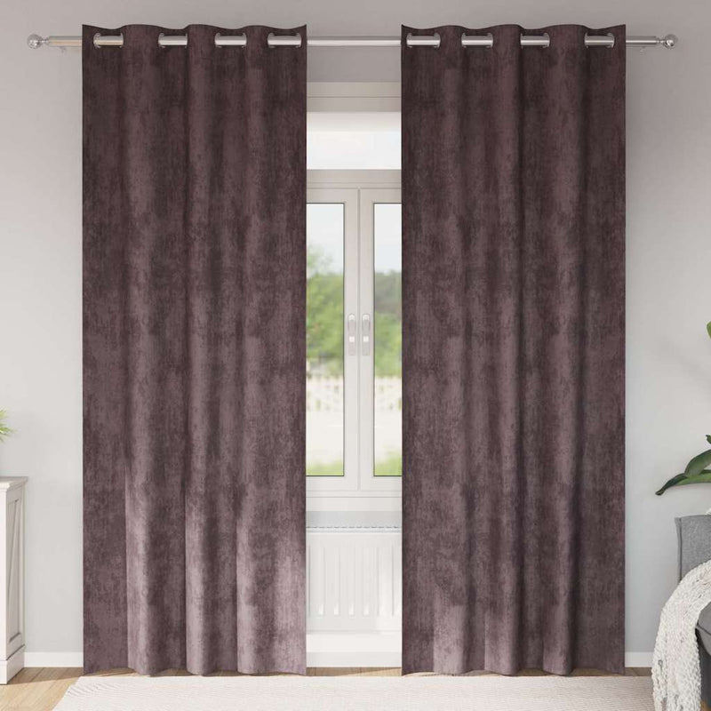 Load image into Gallery viewer, Vidaxl velvet gordijnen met gordijnen 2 pcs bruin 225 x 140 cm fluweel
