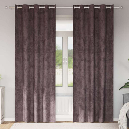 Vidaxl velvet gordijnen met gordijnen 2 pcs bruin 260 x 140 cm fluweel