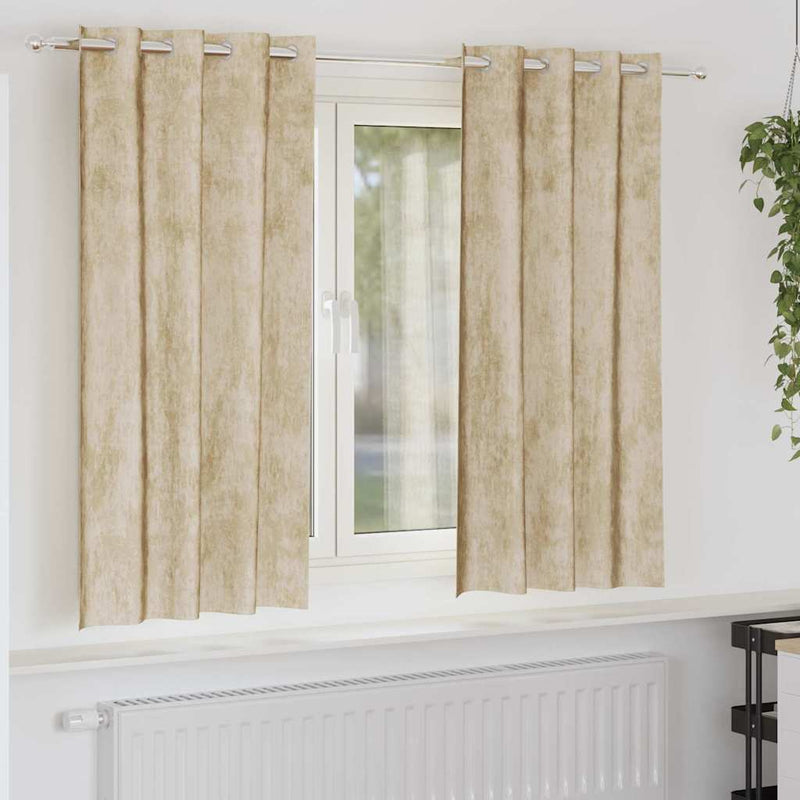 Load image into Gallery viewer, Vidaxl velvet gordijnen met gordijnen 2 pcs crème 175 x 140 cm fluweel
