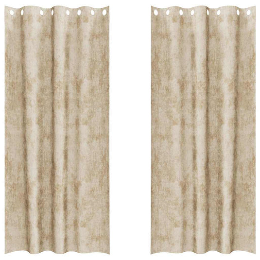 Vidaxl velvet gordijnen met gordijnen 2 pcs crème 245 x 140 cm fluweel