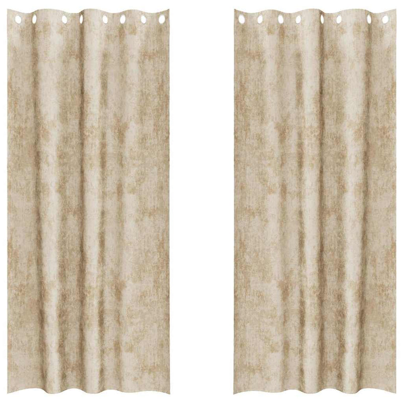 Load image into Gallery viewer, Vidaxl velvet gordijnen met gordijnen 2 pcs crème 260 x 140 cm fluweel

