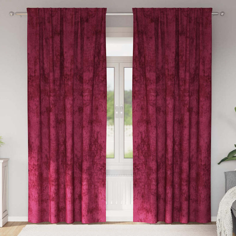 Load image into Gallery viewer, Vidaxl velvet gordijnen 2 pcs wijnrood 245 x 140 cm fluweel
