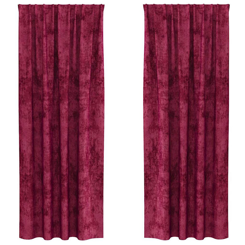 Load image into Gallery viewer, Vidaxl velvet gordijnen 2 pcs wijnrood 245 x 140 cm fluweel
