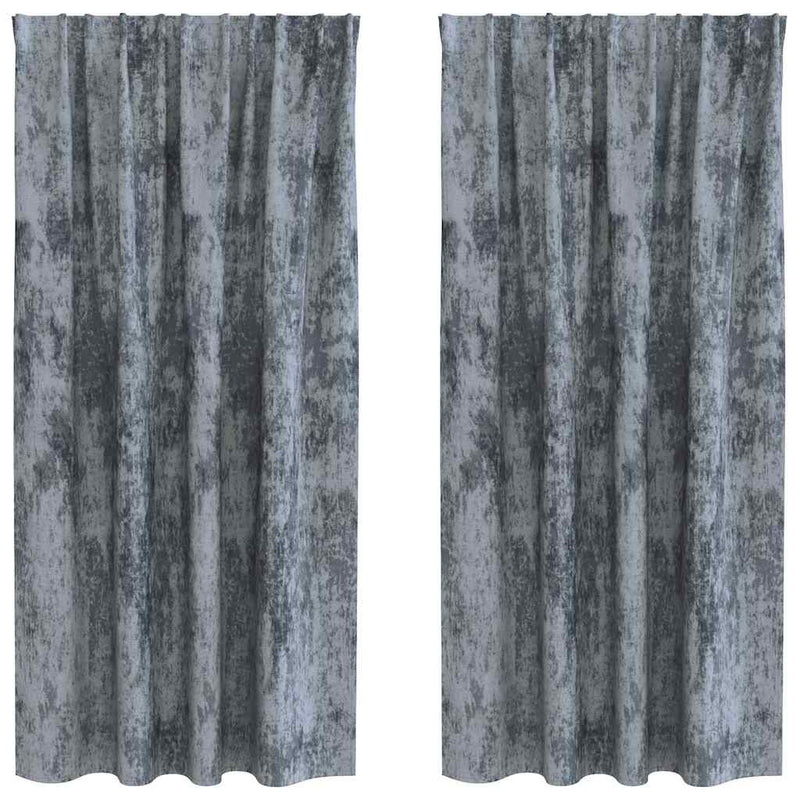 Load image into Gallery viewer, Vidaxl velvet gordijnen 2 pcs zilvergrijs 175 x 140 cm fluweel
